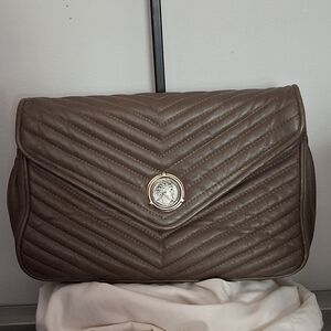 Vintage Fellini Brown Quilted Clutch